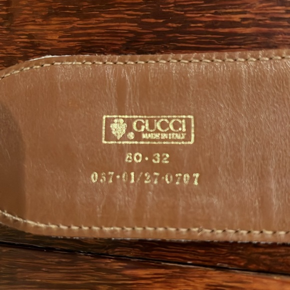 Gucci vintage beige canvas and brown leather basket weave buckle - Picture 6 of 7